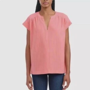 NWT SPLENDID‎ LINEN BLEND CAP SLEEVE TUNIC TOP WOMEN’SZ SZ XXL IN ORANGE